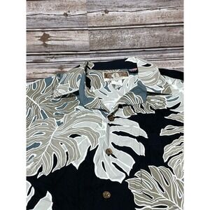 Kalaheo‎ Hawaiian Shirt Made in USA Palm Tree Black Medium